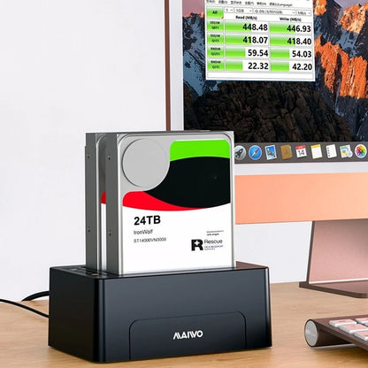 MAIWO K3082 USB3.0 Dual Bay Hard Drive Copier Efficient Heat Dissipation for 2.5" / 3.5" SATA Serial Port SSD Solid State Drive