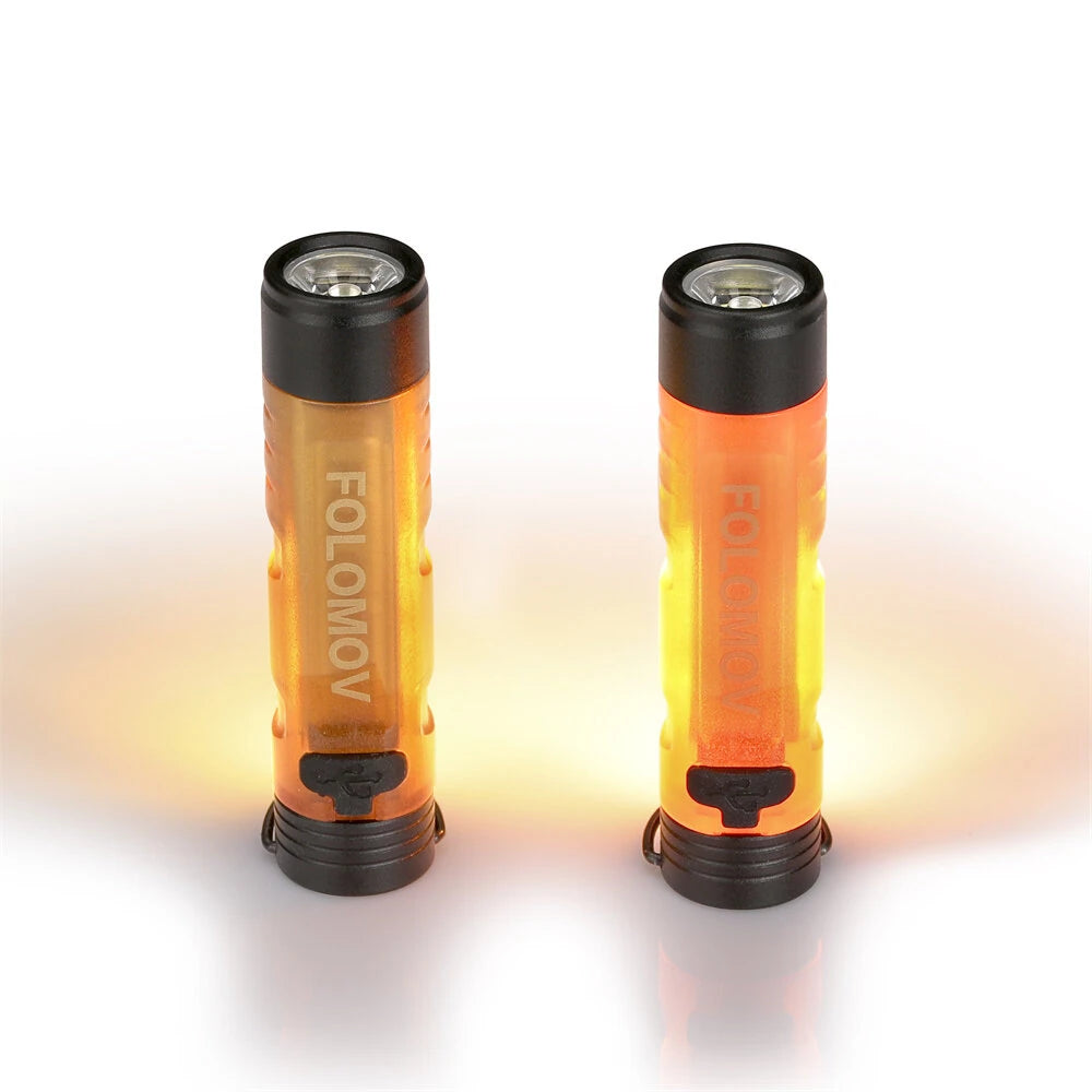 Folomov Keychain Flashlight 300LM Mini Pocket Light Outdoor Key Clip Cap Ambient LED Long Endurance Disaster Relief Emergency Light