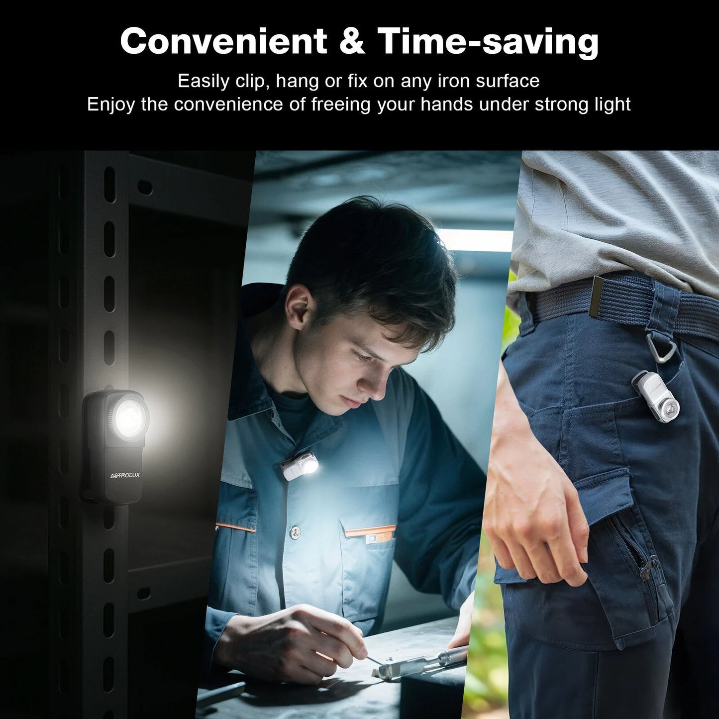 Astrolux CP01 Rechargeable EDC Flashlight 250 Lumens Dual Sources Compact Pocket Clip Light Convenient USB C Charging Magnetic Flash Lights with Memory Mode Lockout Design Beacon Mode for Working, Cycling, Emergency, Signaling Tool