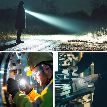 Portable LED+COB Work Light Powerful Magnetic Long-Range Type-C Rechargeable Emergency Outdoor Solar-Powered High Brightness Repair Warning Lamp