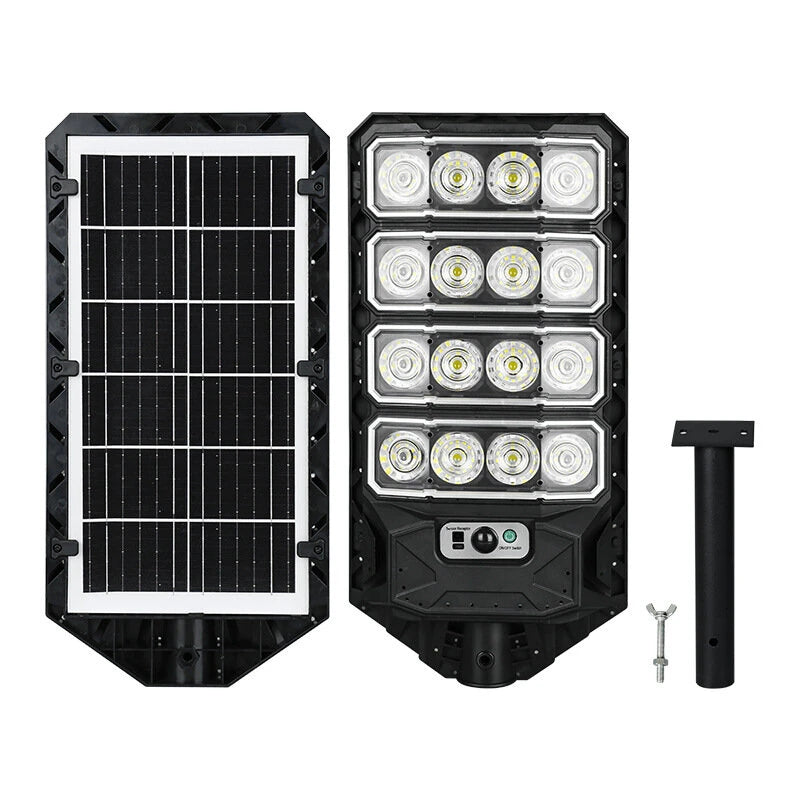 Elfeland 50W Outdoor Solar Street Light with Motion Sensor Light Sensor IPX4 Waterproof 3 Light Modes LED Floodlight