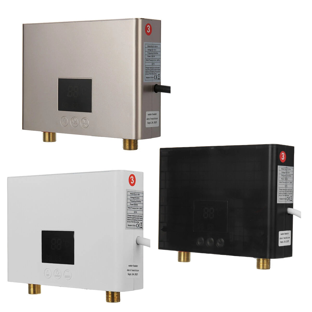 NovuLife Instant with Remote Control Water Heater Wall Mounted Electric Hot Water Heater Thermostat Fast Heating Kitchen Bathroom Shower