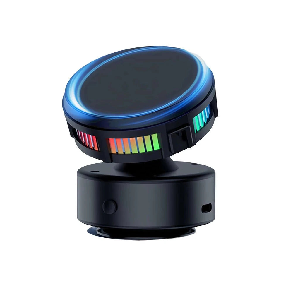 Wireless Charger Vacuum Magnetic, Active Cooling 15W Car Mount Charger with RGB Light Phone Holder Compatible with Magsafe