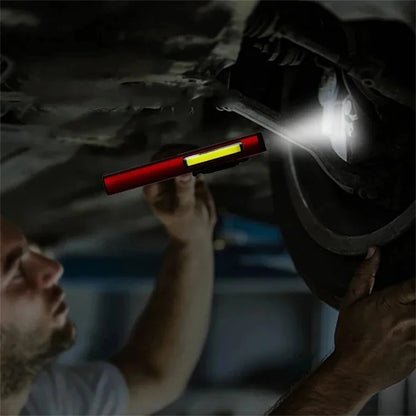 Bikight Magnetic LED Work Flashlight Pen Light USB Rechargeable Emergency Mini Torch Super Bright Outdoor Camping COB Pocket Lamp