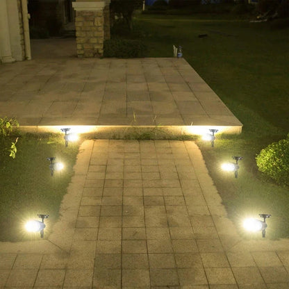 2pcs 4LED Spotlight Lawn Solar Spotlight 600mAh Lithium Battery Outdoor Solar Power Lamp with Automatic On Off Sensor Waterproof Garden Lamp