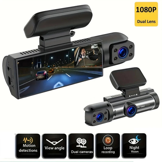 1080P Car Dual Lens Dash Cam Front And Inside Camera with IR Night Vision Loop Recording Wide Angle Car DVR Camera M8