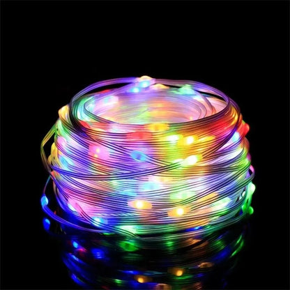 10M 100LED Bluetooth Controlled LED String Lights USB Powered Waterproof RGB Strings for Holiday Event Party Decoration