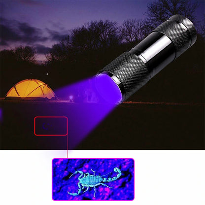 BIKIGHT U01 9x LED Violet Light Multifunction UV LED Flashlight Fluorescence Detection Pen AAA