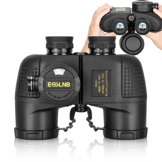 [EU Direct] ESSLNB ES3078 10X50 Powerful Marine Binoculars Military Level With IPX7 Waterproof BAK4 Prism For Rangefinder Compass Low Light Night Vision HD Waterproof Telescope