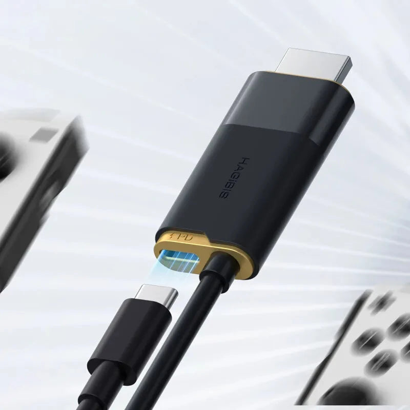 Hagibis SWC10 USB-C to HD Cable 8K 60Hz 4K 144Hz Switch 2 Steam Deck ROG Ally Screen Mirroring Adapter Cables with Support PD100W Fast Charging