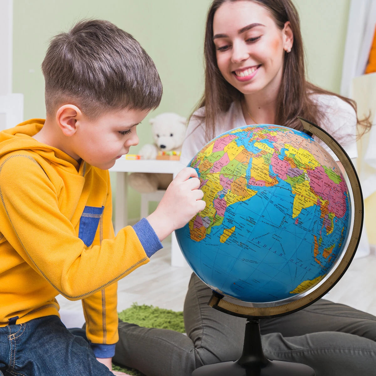 12.6inch World Globe Students Kid Teachers Geography Learning Home Outdoor Entertainment