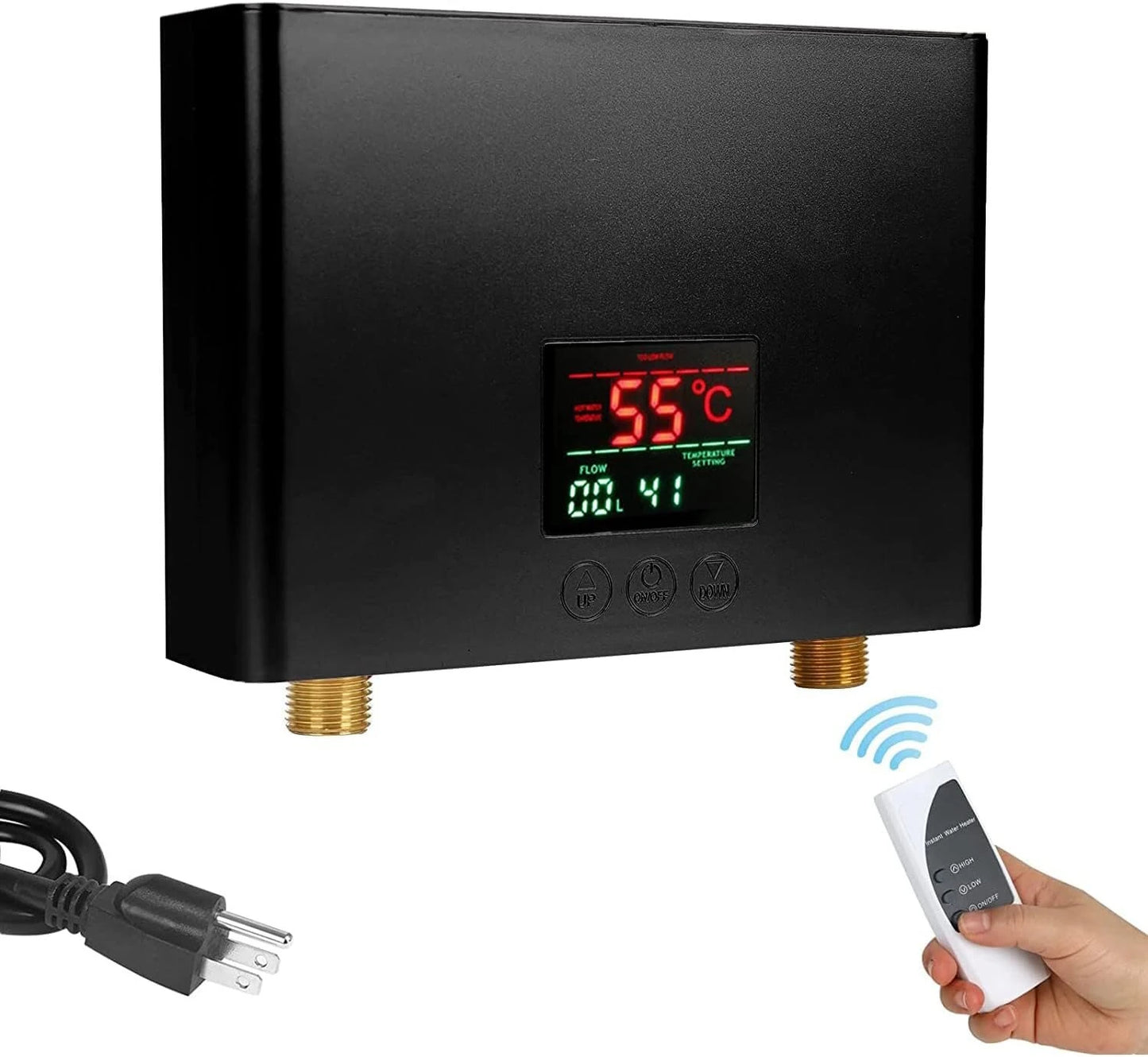 NovuLife Instant with Remote Control Water Heater Wall Mounted Electric Hot Water Heater Thermostat Fast Heating Kitchen Bathroom Shower