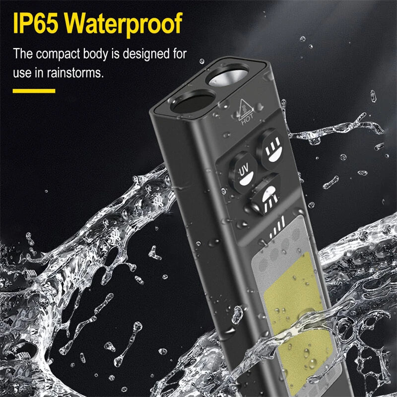 SEEKNITE U7 SST40 1100LM Rechargeable EDC Flashlight With 365nm UV, White LED Combo and RGB Light USB C Rechargeable Portable Pocket Lights Mini Torch with Magnetic Tail Triple Sources for Outdoors Emergency Working