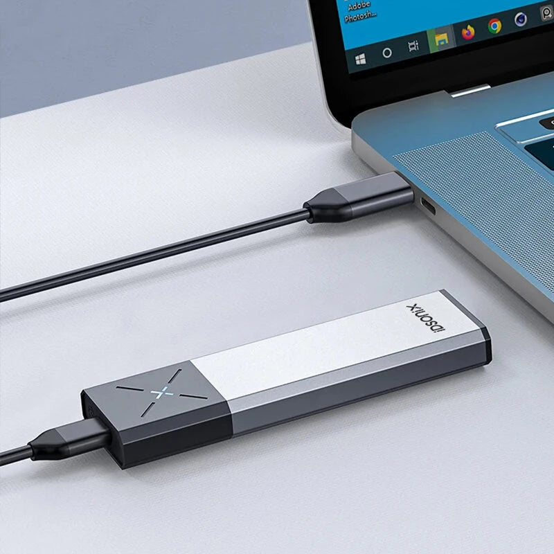 IDSONIX M.2 NVMe SATA Enclosure Dual Protocol USB 3.2 Gen 2 10Gbps 4TB Support UASP Tool-Free Heat Dissipation SSD Case