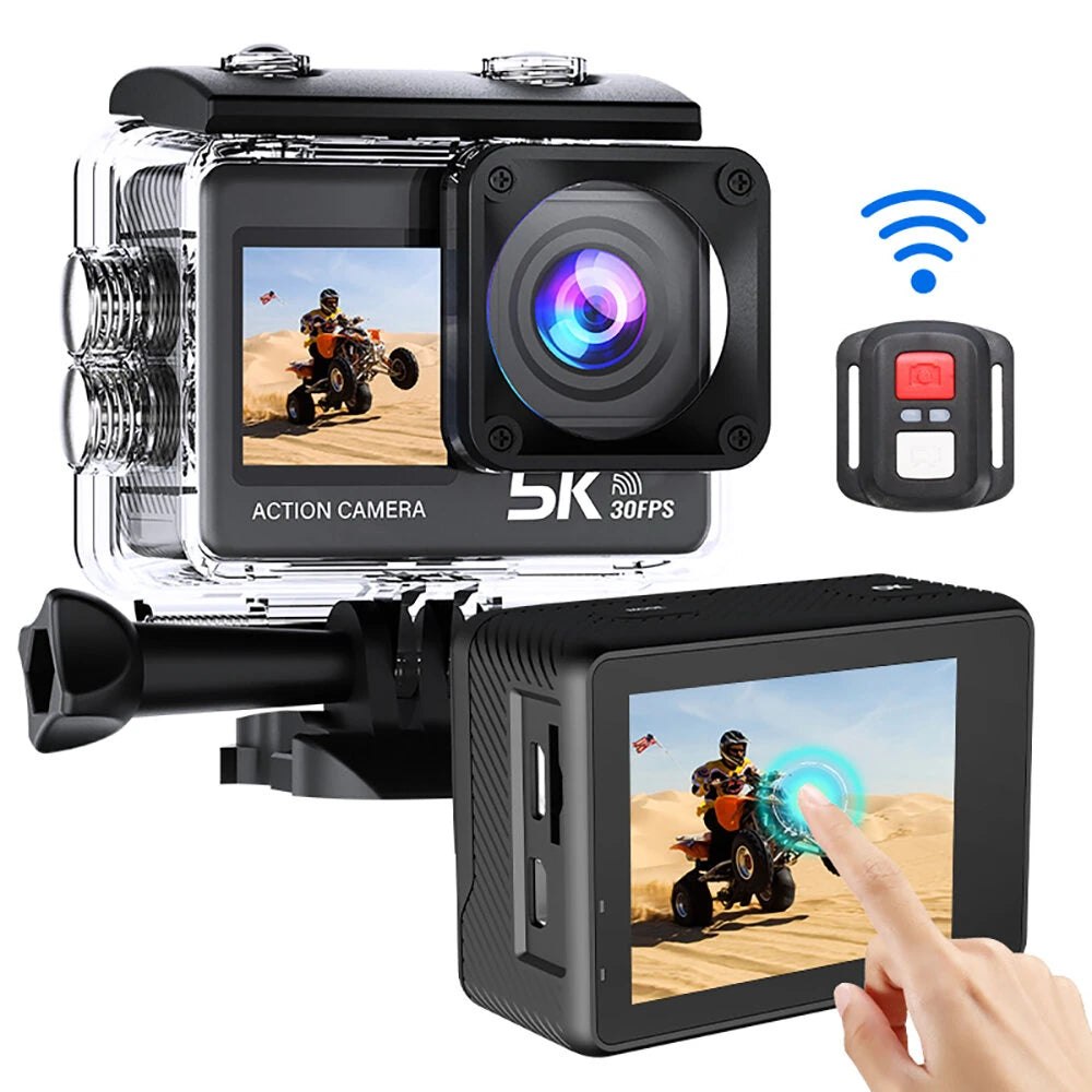 AUSEK M60TR 5K Action Camera Touch Screen Sports Camera Anti-Shake HD Shooting Outdoor Cycling Recorder Skiing Fishing Camera