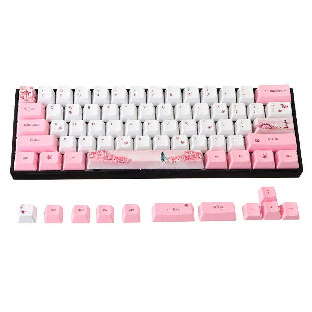 72 Keys Young Girl PBT Keycap Set OEM Profile Sublimation Custom Keycaps for Mechanical Keyboards