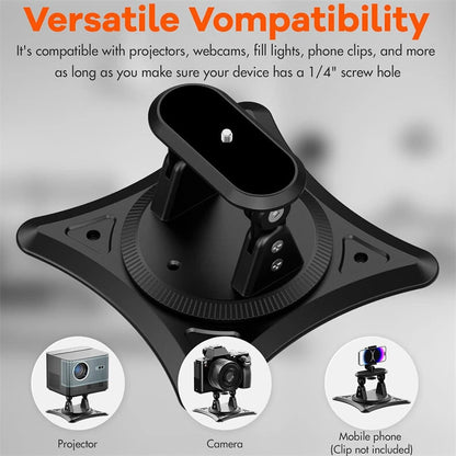 Universal Projector Mount 360 Rotation Adjustable Bracket 180 Tilt Desktop Wall Ceiling Mount Stand Holder for Camera Webcam Phone 5KG Loading