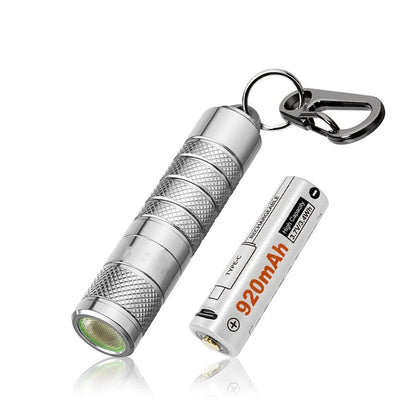 Lumintop Silver Fox 2.0 760LM EDC LED Keychain Flashlight with 14500 USB-C Charging Battery, Powerful Magnetic Tail Mini Torch Outdoor Camping Pocket Light