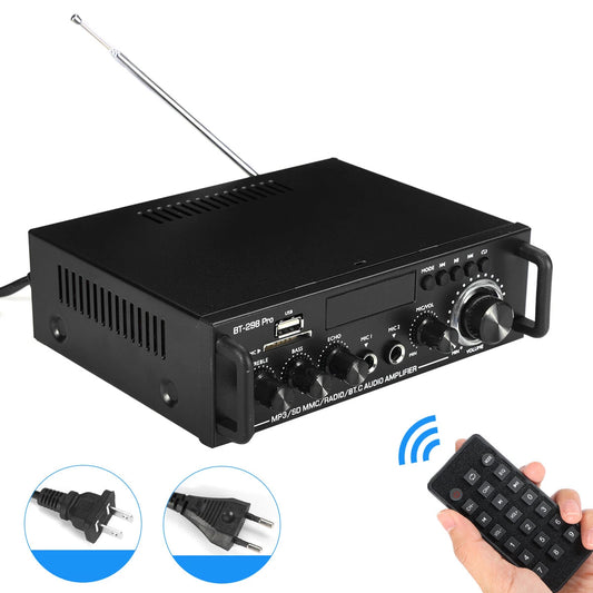 AUTSOME 12V 220V 50Wx2 HIFI Stereo Audio Amplifier 85db Car Home 2.0 channel Power Amplifier bluetooth