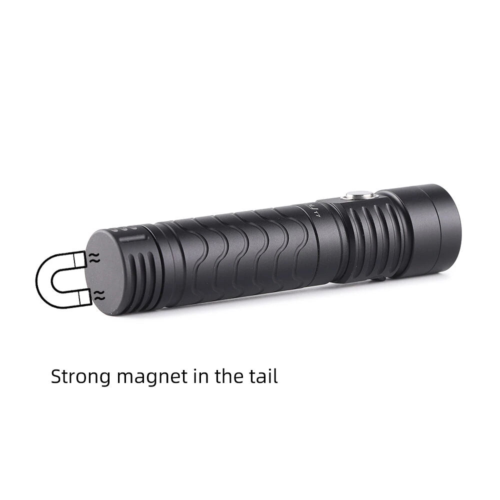 Convoy T7 TIR Lens Strong Floodlight Tactical Flashlight AA 14500 Battery 4Modes EDC Portable Mini LED Torch Type-C USB Rechargeable Tail Magnetic Attraction Maintenance Work Lamp Outdoor Camping Tent Light