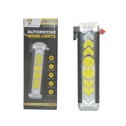 Portable COB Solar Work Light Rechargeable LED Flashlight Super Bright Camping Waterproof Car Repair Lamp With Hook Magnetic