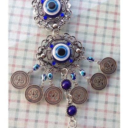 Wall Hanging Pendant Turkish Greek Blue Glass Evil Eye Amulet Lucky Eye Charm