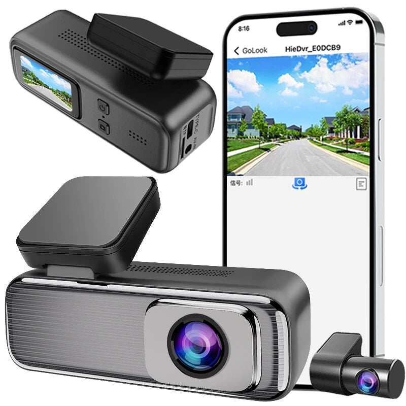 4K+1080P Dual Recording Dash Cam Invisible High-Definition Driving Recorder Front And Rear Dual Recording Screen Universal Hidden DVR Camera
