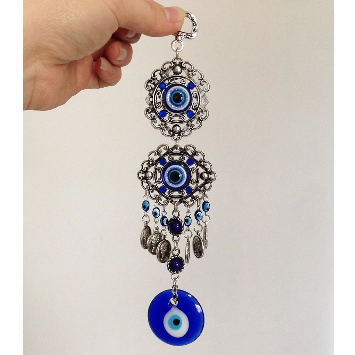 Wall Hanging Pendant Turkish Greek Blue Glass Evil Eye Amulet Lucky Eye Charm