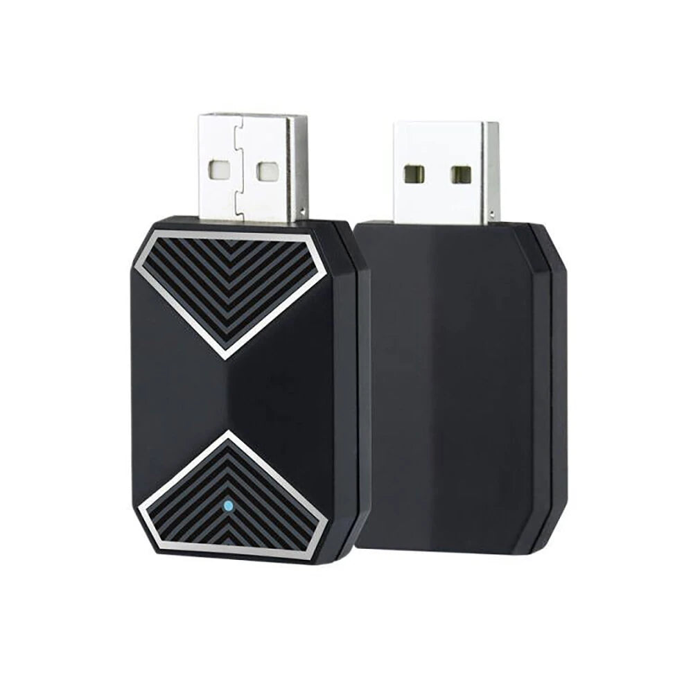 2 in 1 Wired to Wireless CarPlay Android Auto Adapter Plug & Play Voice Assistant with BT 5.0 5GHz WiFi