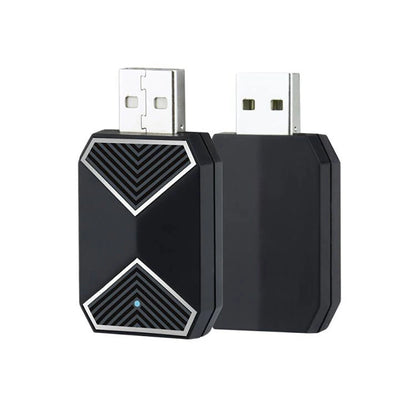 2 in 1 Wired to Wireless CarPlay Android Auto Adapter Plug & Play Voice Assistant with BT 5.0 5GHz WiFi