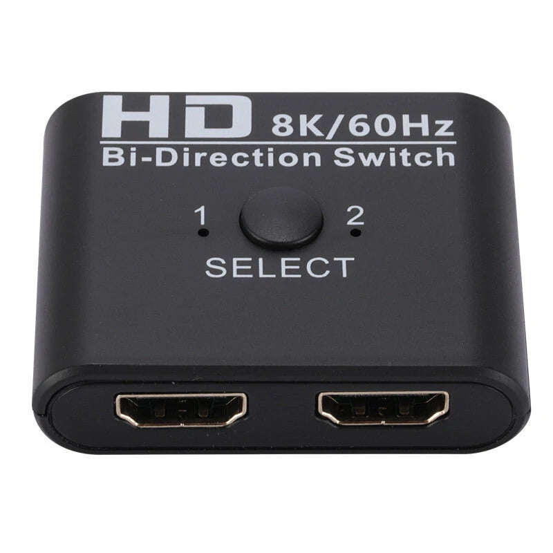 8K@60Hz Bi-Direction HDMI-Compatible Switch Splitter 12/21 HDMI-Compatible Switcher 2 in 1 Out/1 in 2 Out Switcher Adapter for PS4/3 TV Box