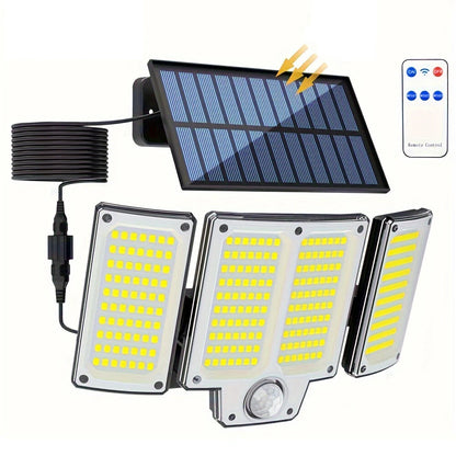 280LED Split Design Motion Sensor Solar LED Floodlight With Remote Control 3 Modes IP65 Waterproof Outdoor Security Garden Light