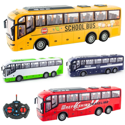 27hz Kids Rc Car Remote Control Electric School Bus with Light Tour For Children Toys Gift