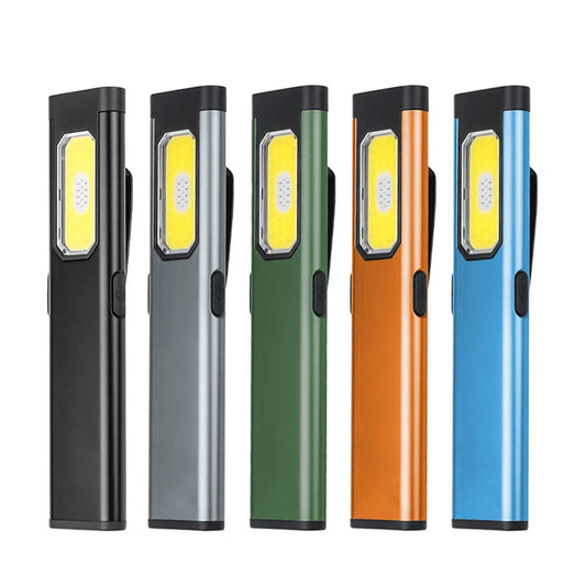 Multi-functional Super Bright LED Mini Flashlight Dual Source USB Rechargeable Work Lamp High Brightness For Camping Hiking Magnetic Back Clip Light for Work Emergency