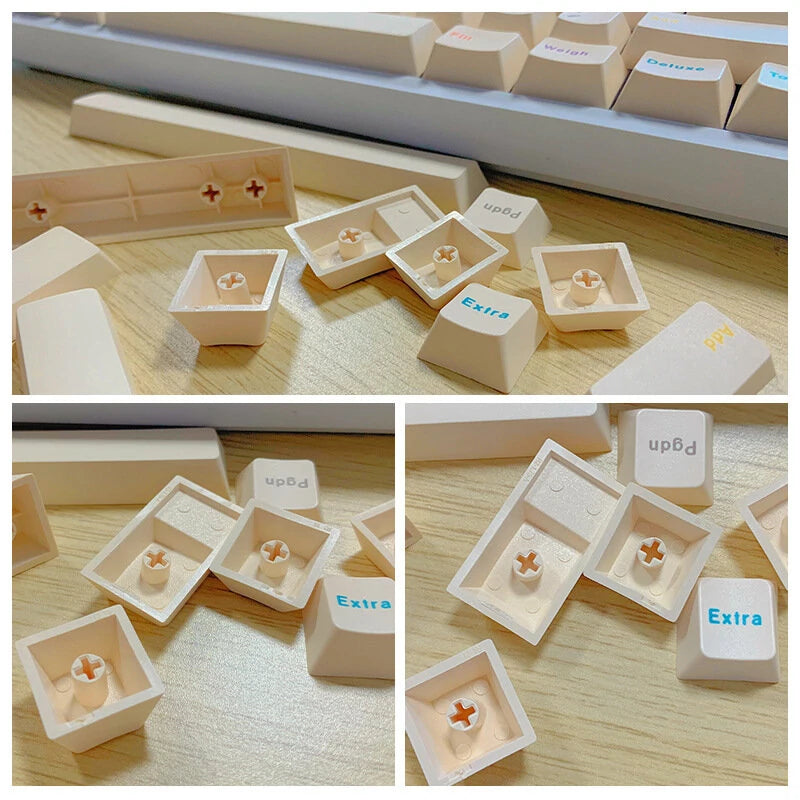 Yogurt 145 Keys Keycap Set Cherry Profile PBT Sublimation Suitable for 61/68/75/84/87/89/96/98/100/104/108 Keyboards