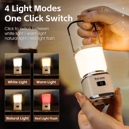 WEST BIKING Mini Portable Camping Light Type-C Rechargeable LED Lantern Waterproof Hanging Tent Mosquito Repellent Camping Lamps