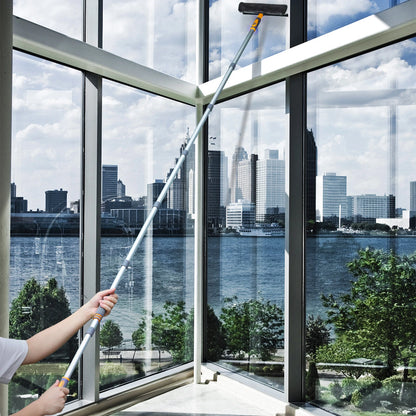 Professional Window Squeegee Cleaner, 2 in 1 Shower Squeegee with Extension Pole, 103 IN Telescopic Window Washing Equipment with Bendable Head, Glass Cleaning Tools for Indoor/Outdoor High Window