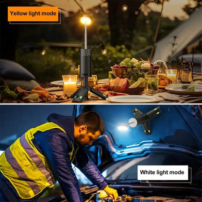 Bikight YL-301 Height Adjustable Telescopic Camping Light 10000mAh USB Rechargeable Portable LED Work Light Magnet Tripod Base Tent Telescopic Camping Lantern