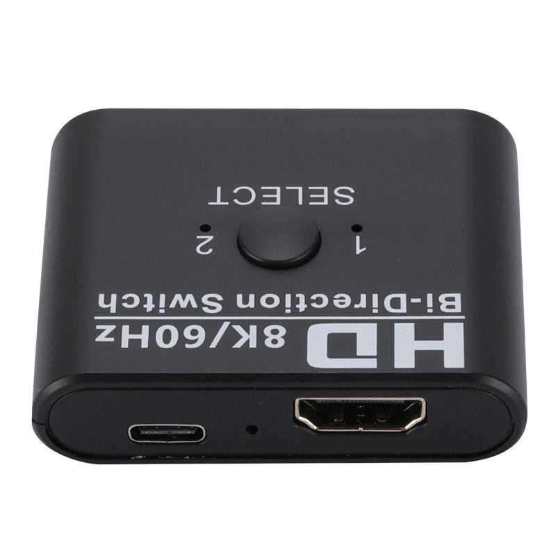 8K@60Hz Bi-Direction HDMI-Compatible Switch Splitter 12/21 HDMI-Compatible Switcher 2 in 1 Out/1 in 2 Out Switcher Adapter for PS4/3 TV Box