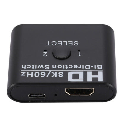 8K@60Hz Bi-Direction HDMI-Compatible Switch Splitter 12/21 HDMI-Compatible Switcher 2 in 1 Out/1 in 2 Out Switcher Adapter for PS4/3 TV Box