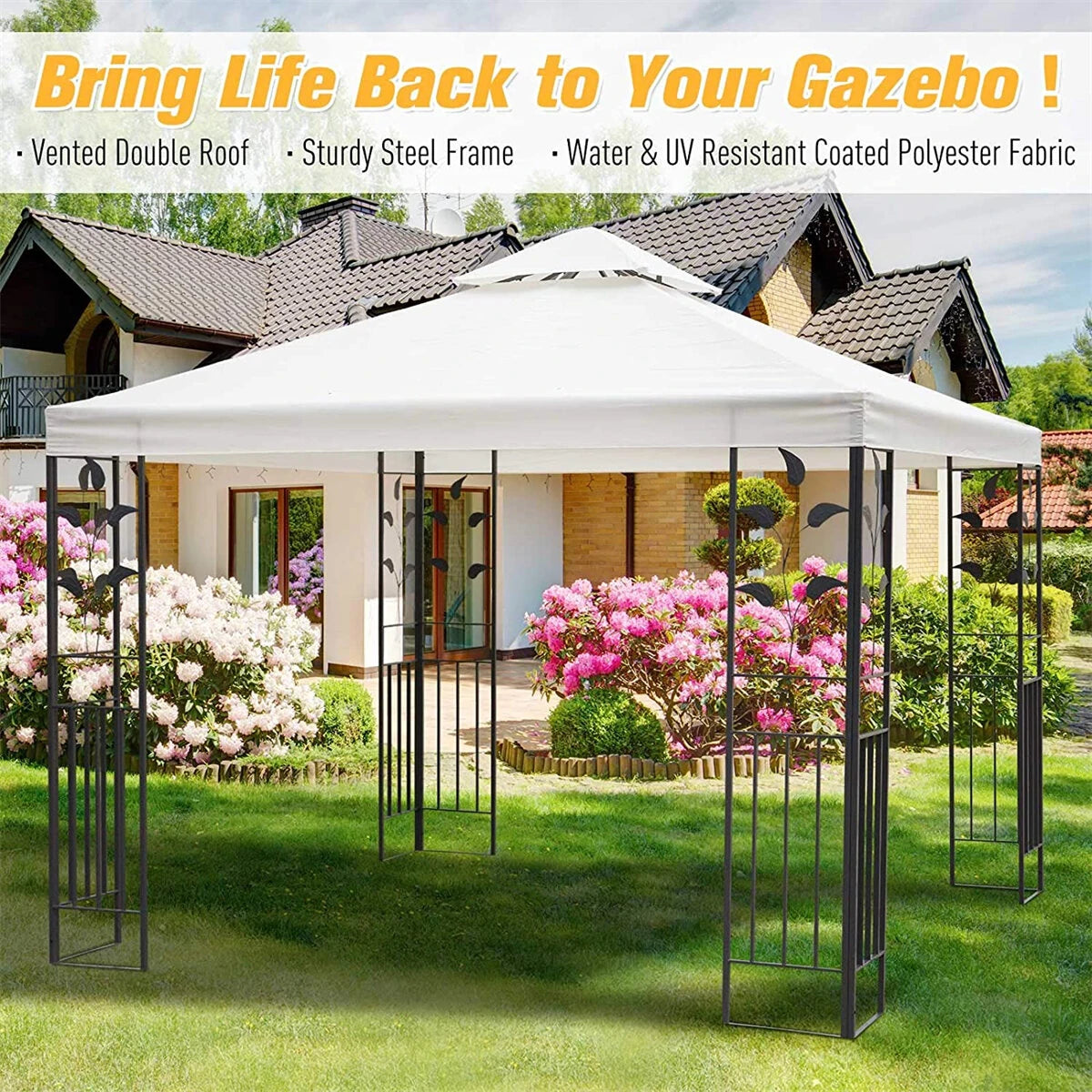 Canopy UV-Resistant Sunshade Cover For Suntime Polenza Patio Gazebo Sunshade Net