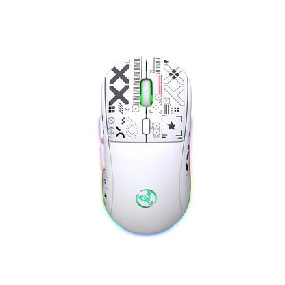HXSJ T90 2.4G Triple Mode Wireless Mouse 800-3600DPI Adjustable RGB Backlight 750mAh Type-C Rechargeable Gamer Mouse