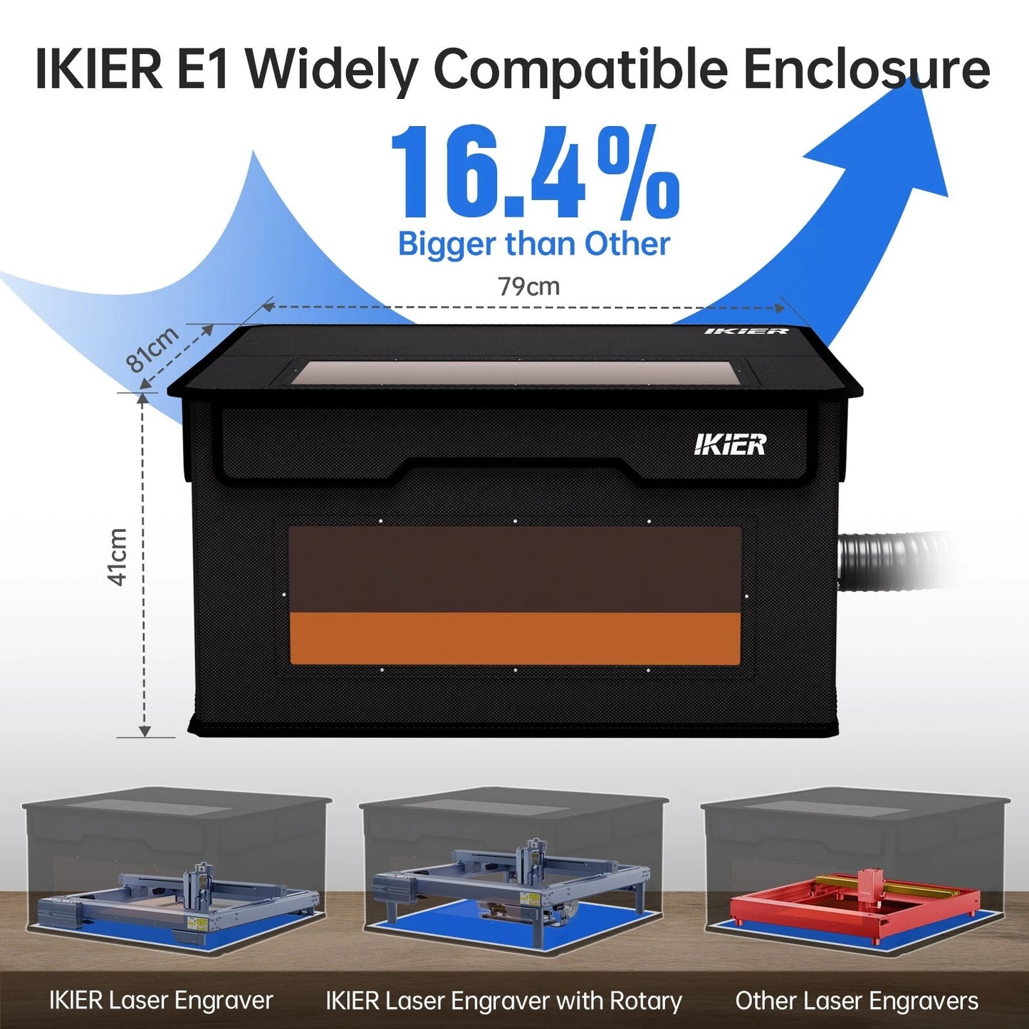 iKier E1 Laser Engraver Protective Cover Enclosure Foldable Dust-Proof Cover for All Brand Laser Engraver Eye Protection nsulates Against Noise Fumes and Odors