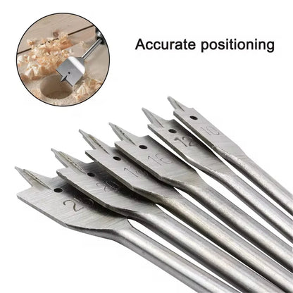 6PCS Three-Pointed Flat Drill Bit Set High Carbon Steel HRC50 Heat Treated Woodworking Tool for Table DC AC Drills