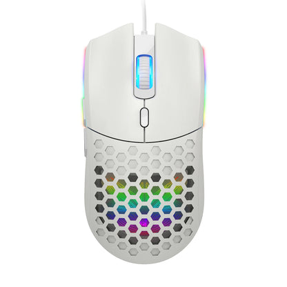 HXSJ S500 Wired Gaming Mouse Hollow Design 6400DPI RGB Backlight 6-Keys Ergonomics PC Office Computer Gamer Mice