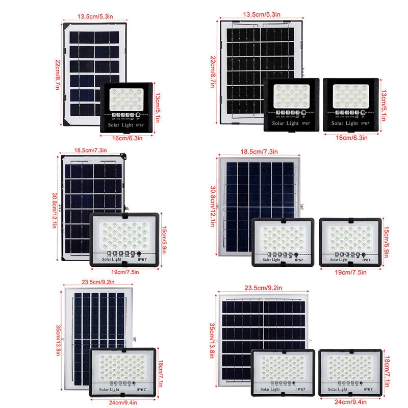 77LED~410LED Solar Floodlight With Remote Controller Outdoor Garden Security Light