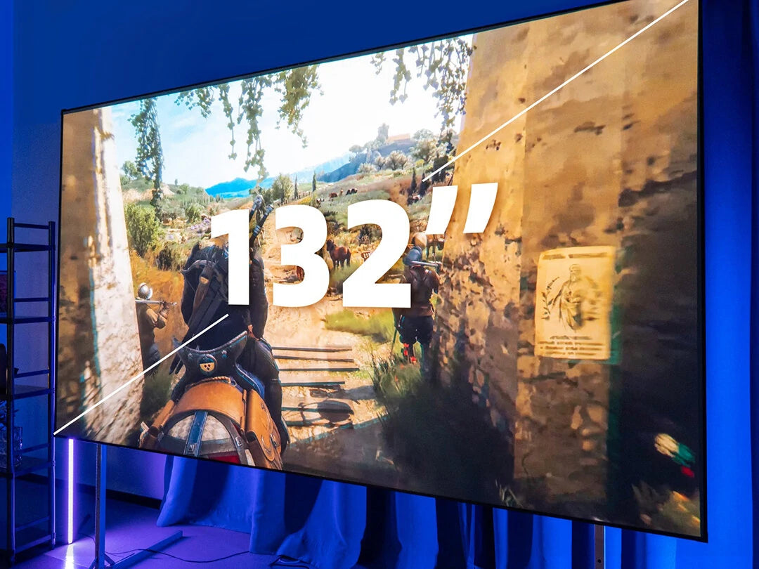 [EU Direct] Blitzwolf VS7 132 Inch 4K UHD Projector ALR Screen Cinematic Seamless Lenticular Premium  0.6 Gain 16:9 High-Precision Black Grid