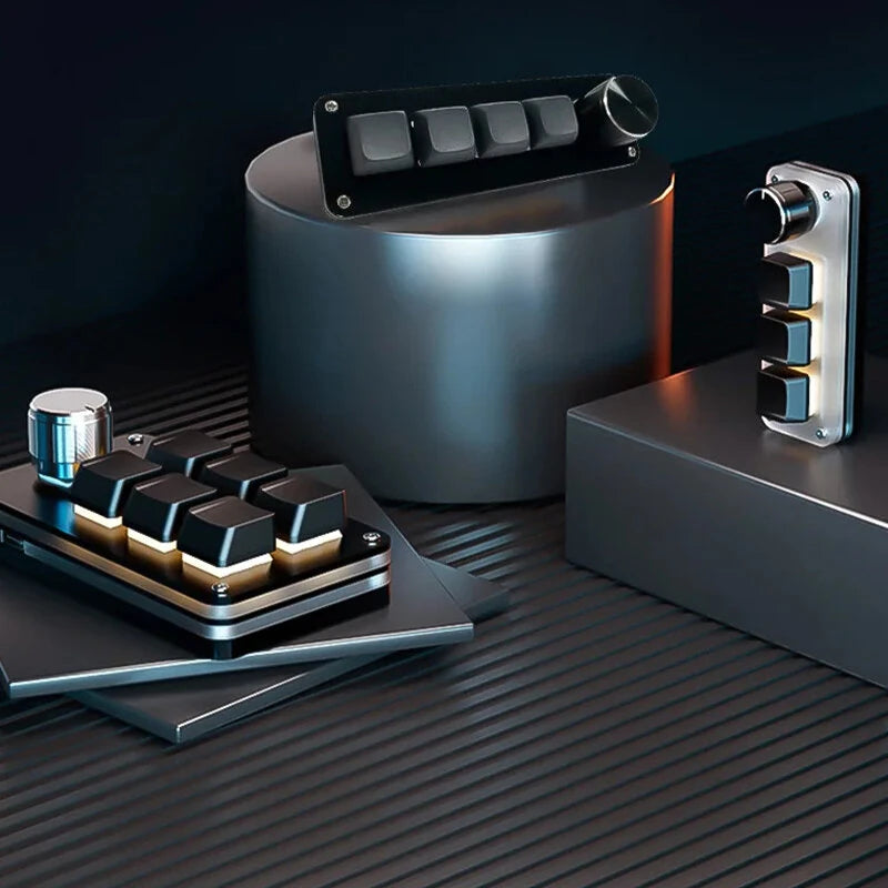 9/10/12/15 Keys Type-C Wired Mechanical Keypad with Dual Knobs Hot Swap Customized PC Gaming Keyboard for Office Computer Macro Design