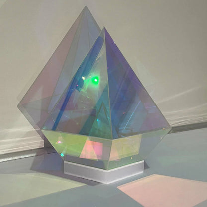 LED Pyramid Diamond Bedroom Decor RGB Night Light USB Color Dimming Atmosphere Lamp Remote Control Home Bedroom Decoration Birthday Gift Decorative Lamp