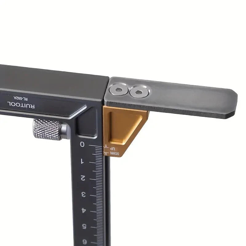 Aluminum Alloy Height Gauge Adjustable Table Saw Depth Measuring Tool Inch Metric Units Premium Woodworking Adjustable Depth Gauges for Carpentry